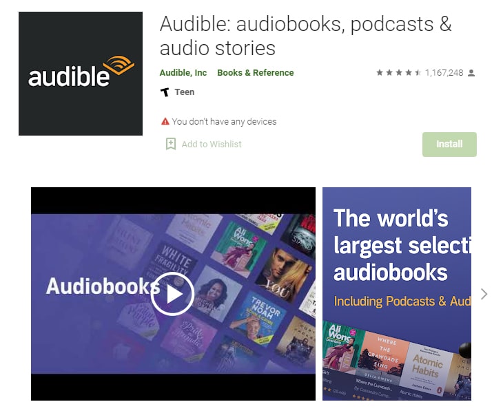 Audible: audiobooks, podcasts & audio stories