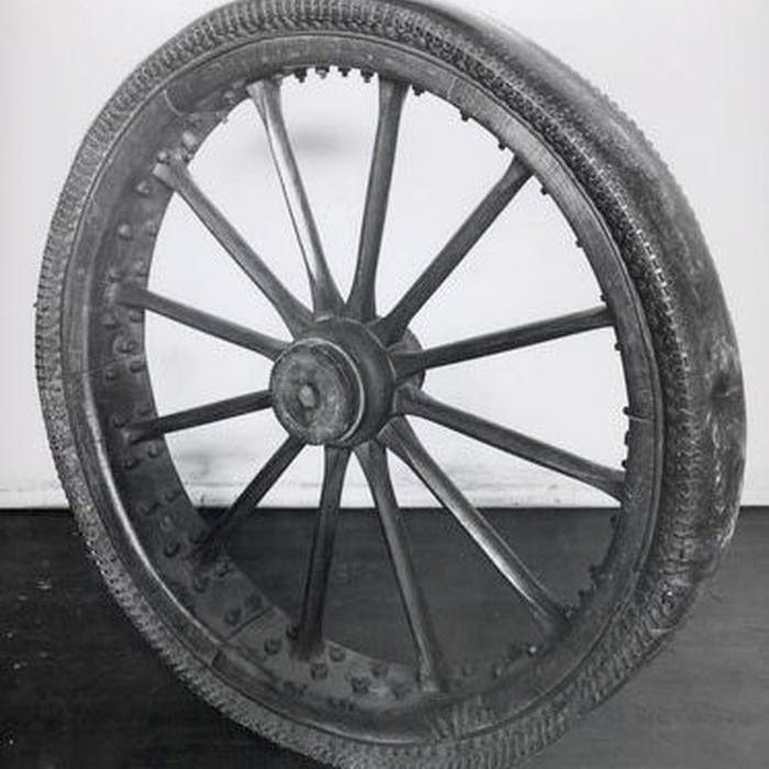 First vulcanized rubber pneumatic inflatable tire
