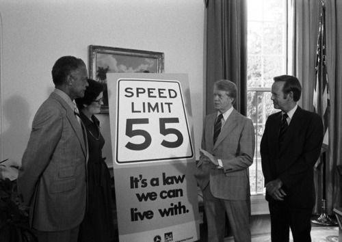 President Richard Nixon signed 55mph maximum speed limit
