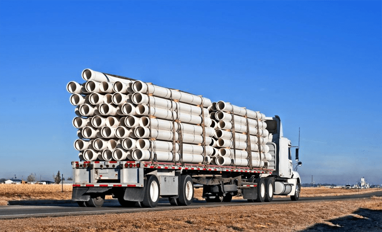 Raw materials hauling with truck