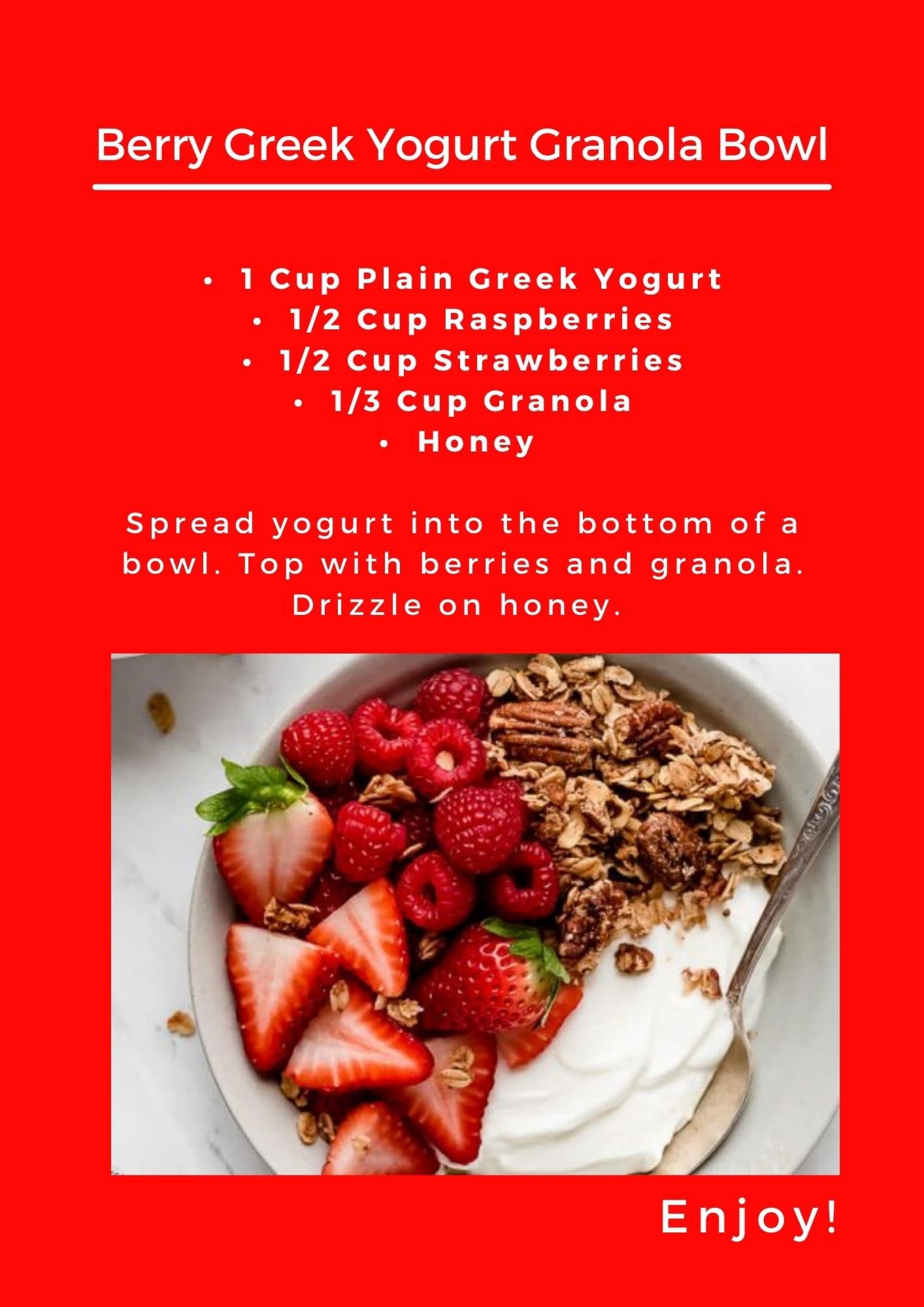 Berry Greek Yogurt Granola Bowl Recipe