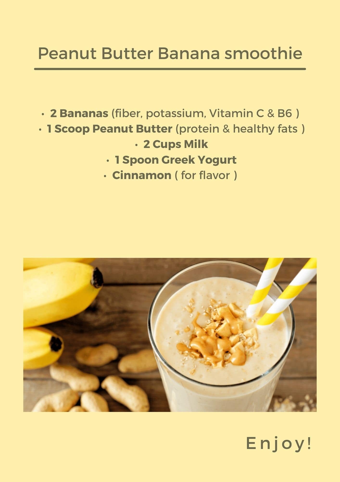 Peanut butter banana smoothie recipe