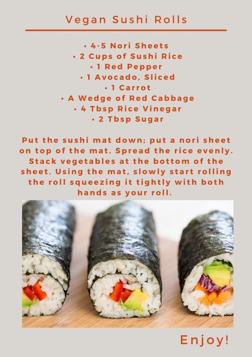 Vegan sushi rolls recipe