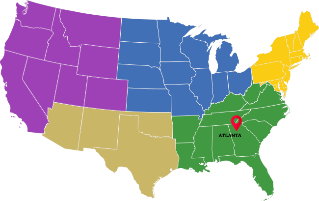 Truck driving jobs Atlanta, Georgia map